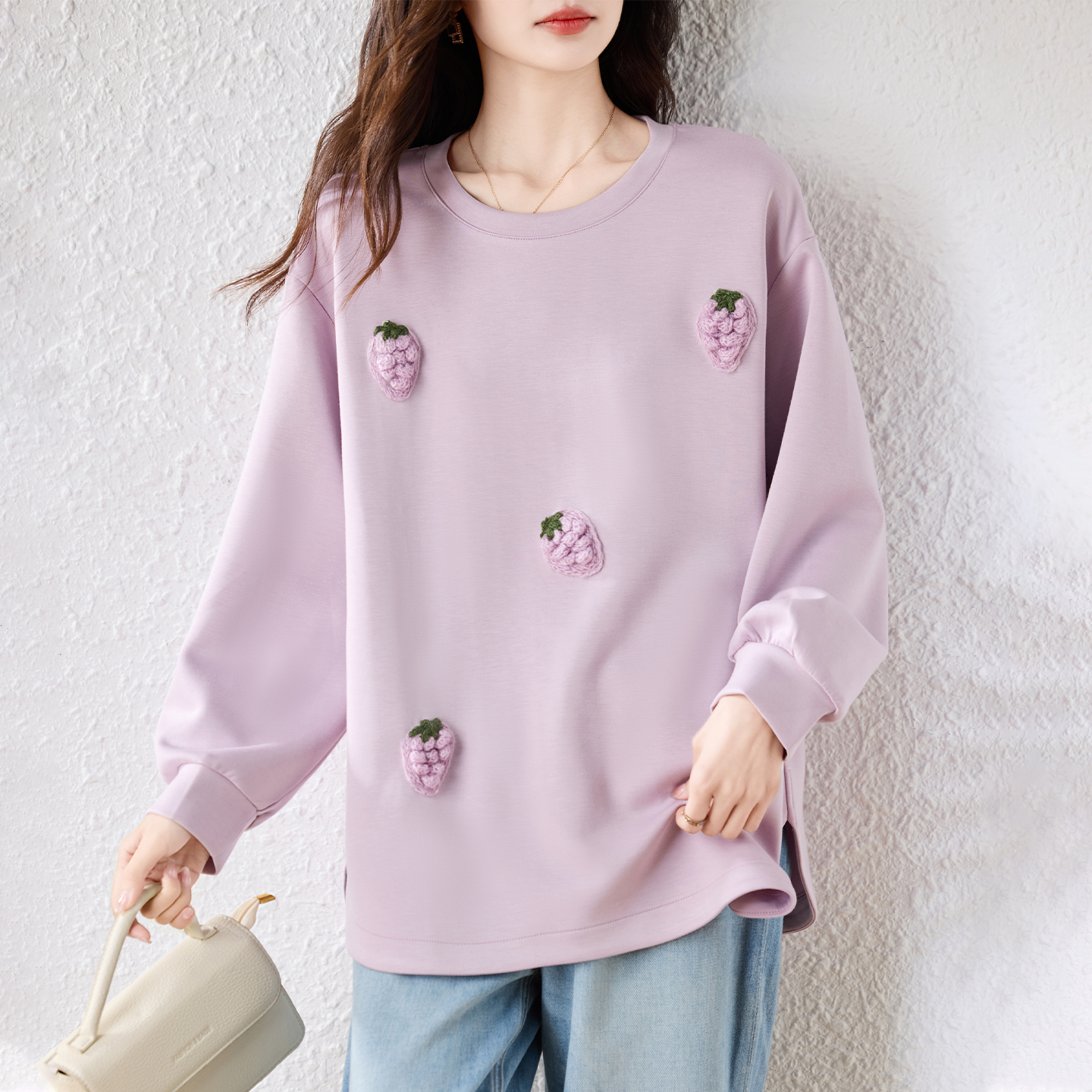 卫衣女春秋新款加肥加大码女装宽松中年妈妈中长款洋气外穿打底衫