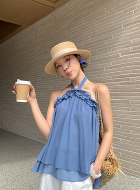 设计感度假风背心女外穿显瘦百搭无袖上衣小众气质吊带衫M60303