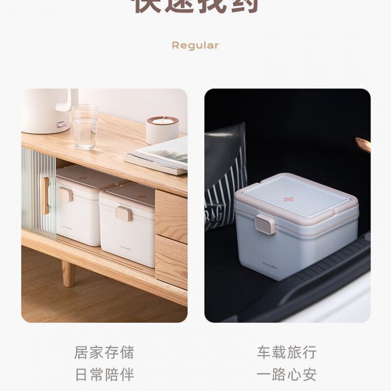 茶花利佳手提药箱塑料急救箱家用