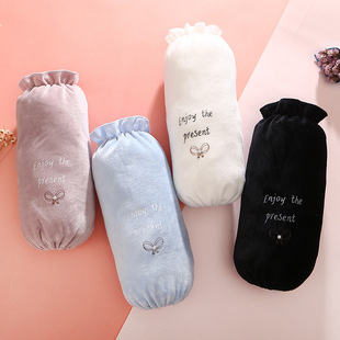 女士防污袖套黑色冬季可爱学生成人防脏护袖头办公套袖短款毛绒