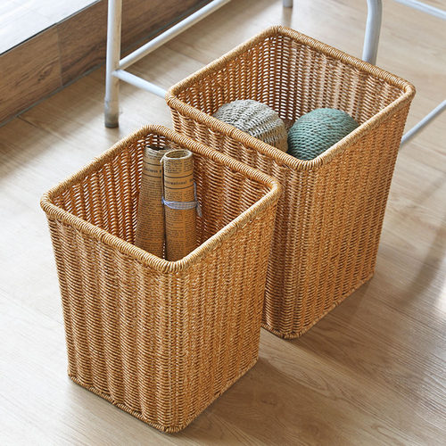 北欧风垃圾桶创意仿藤家用垃圾筐