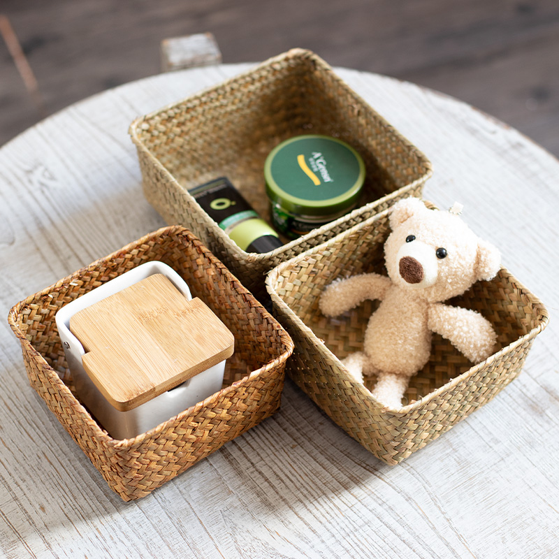 天然海草编织收纳筐姜蒜收纳篮