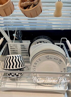 不锈钢烤漆黑色碗架沥水架晾放碗筷碗碟碗盘用品收纳盒厨房置物架