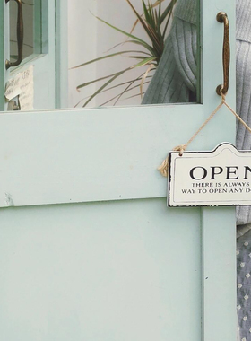 ins复古店铺咖啡蛋糕服装店酒吧双面木制open开门牌closed挂牌