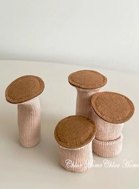 采蘑菇·ins韩国针织小蘑菇防脱落桌椅凳保护脚套静音防滑脚垫包