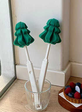 广刷方便了这个可伸缩创意卡通圣诞树杯刷海绵长柄刷奶瓶刷可悬挂