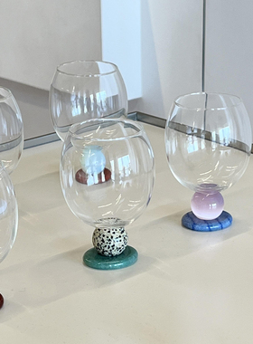 创意高颜值天然玉石玻璃杯酒杯果汁咖啡拿铁水杯创意节日礼物