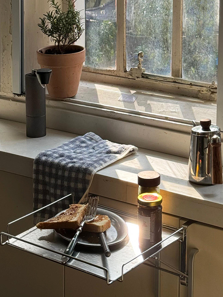 Maximize Kitchen Space: Foldable Stainless Steel Counter & Cabinet Rack - Product image 5