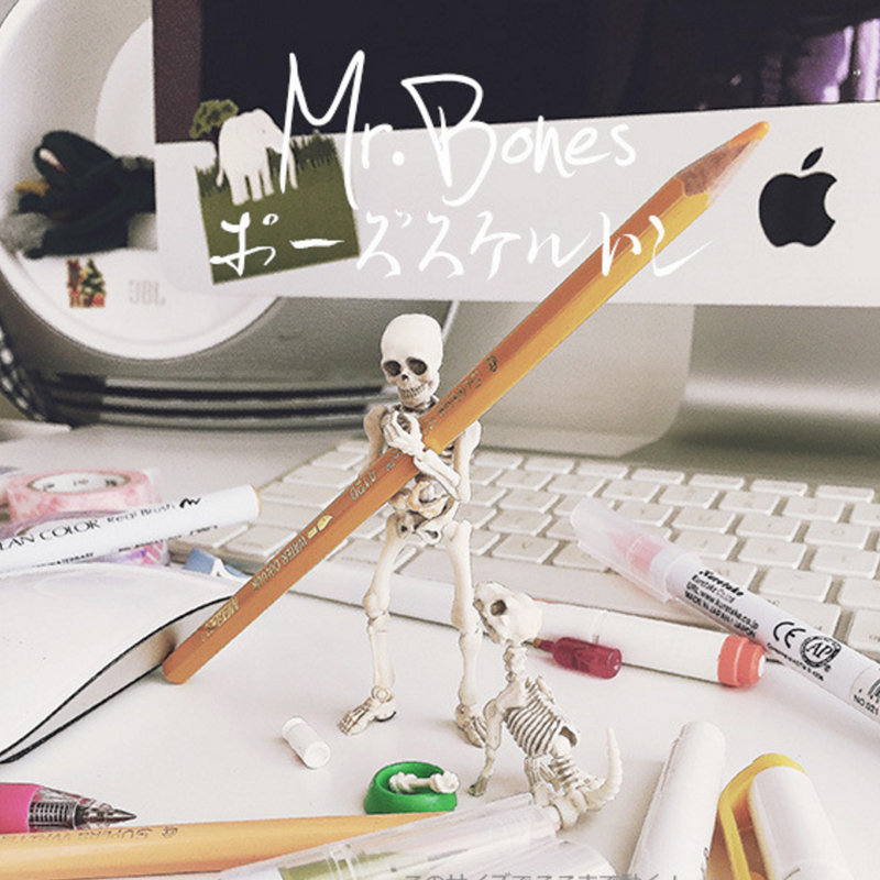 出口骷髅人骨头关节可动桌面摆件
