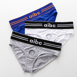 1号短裤 纯棉内裤 内置硅胶套环放便免脱带洞分离式 三角裤 男士