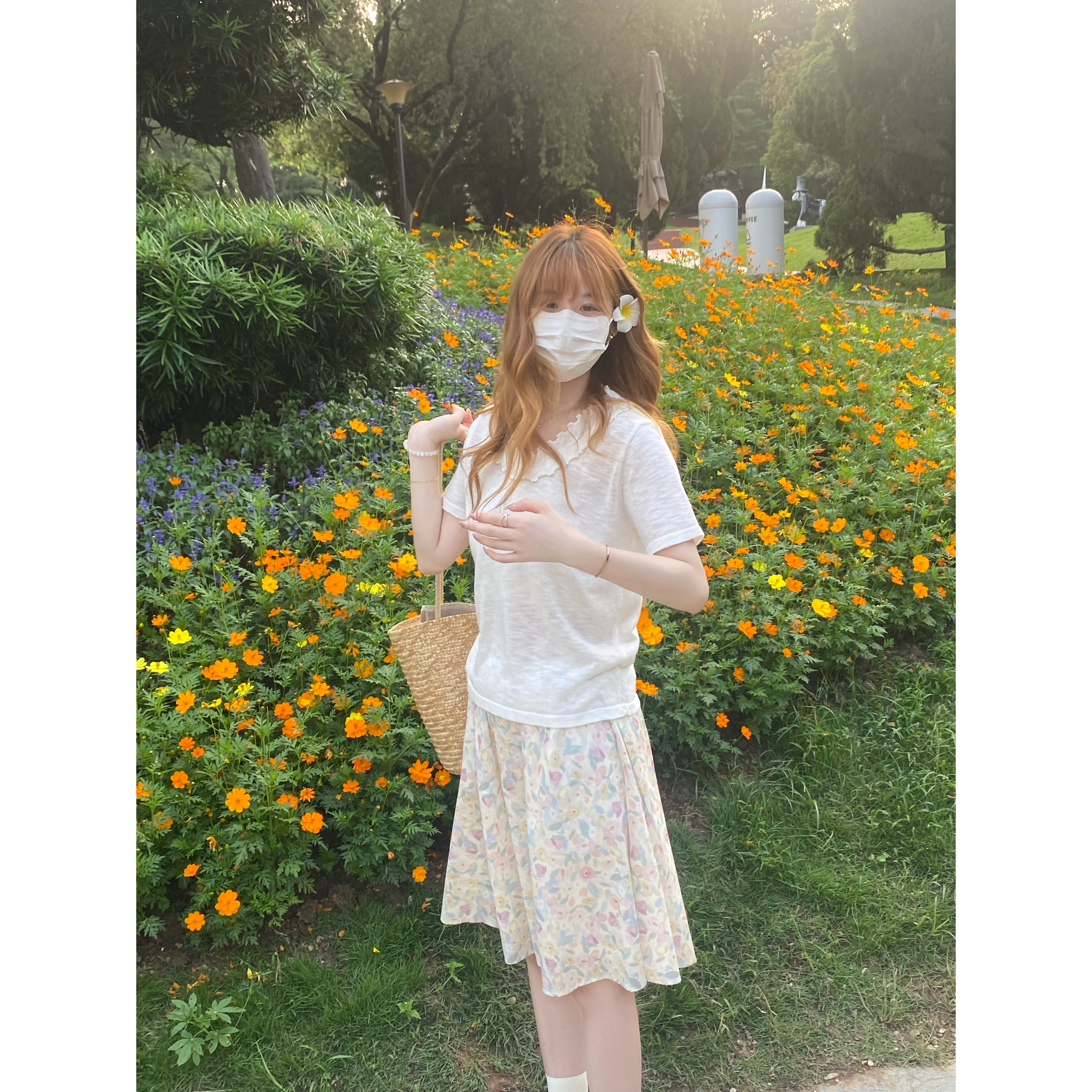 日常好看贴肤针织短袖上衣女夏薄款韩系简约通勤百搭宽松毛衣t恤