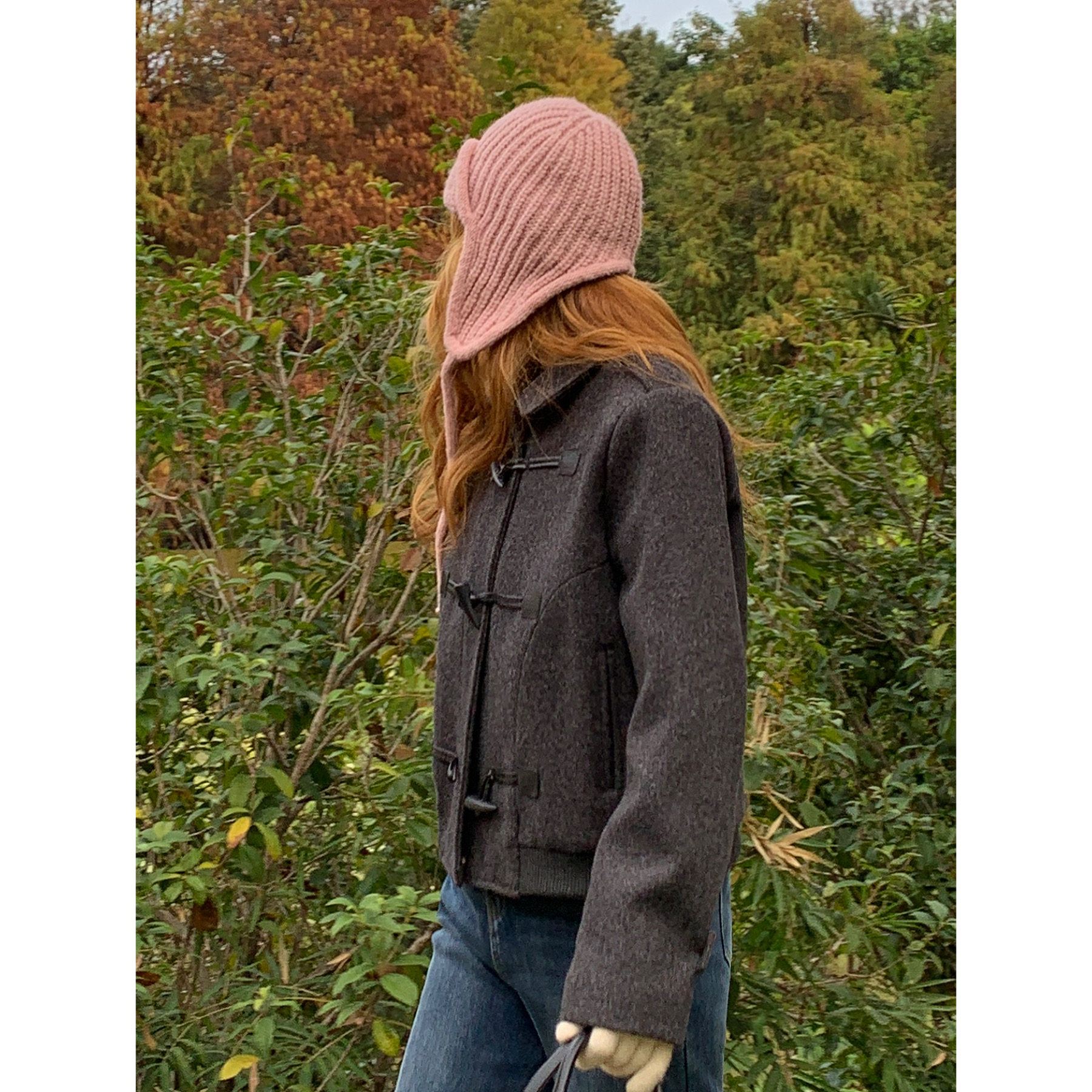 蘑糯糯韩版深灰色牛角扣短外套女2025秋冬新款百搭显瘦毛呢外套潮,女装/女士精品,毛呢外套,淘宝优惠券,粉丝福利购,淘宝优惠卷