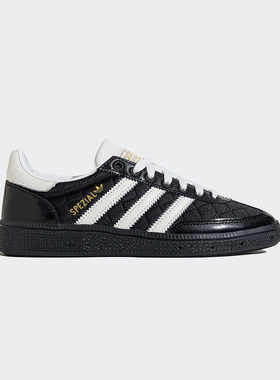 阿迪达斯三叶草T头鞋HANDBALL绗缝绒面革亮泽感春男女板鞋JP5669