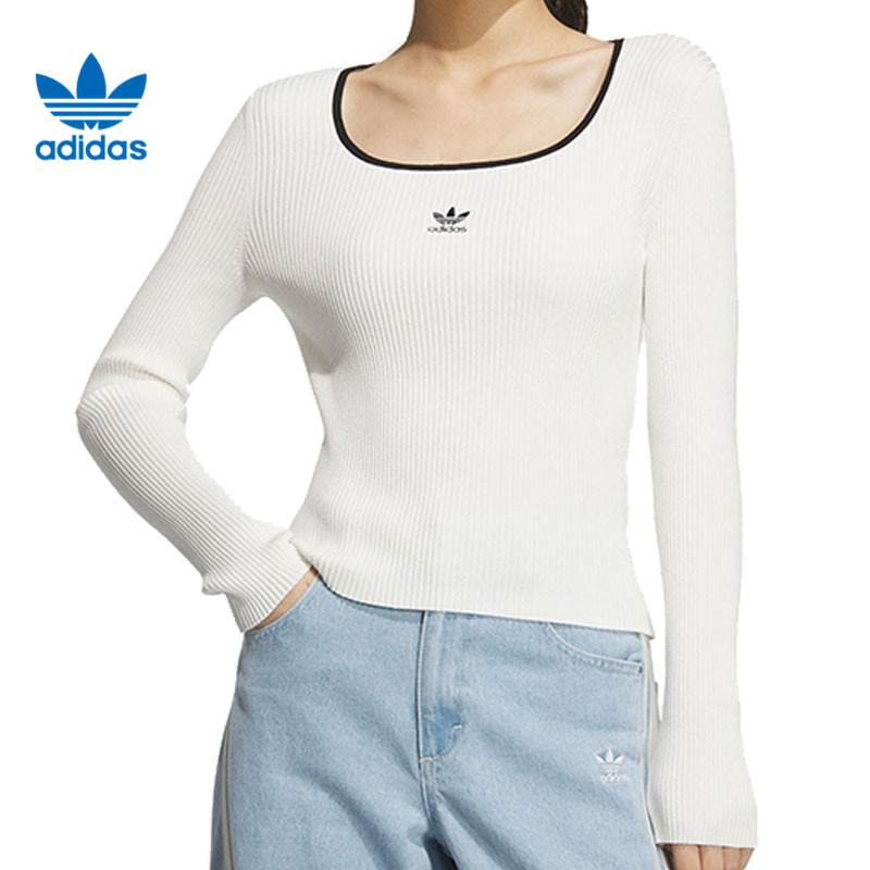 阿迪达斯官网三叶草冬季女子运动休闲长袖T恤JM8055