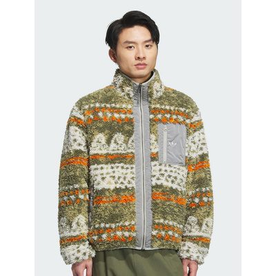 adidas阿迪达斯三叶草冬新款双面穿印花运动外套针织夹克 KC0106