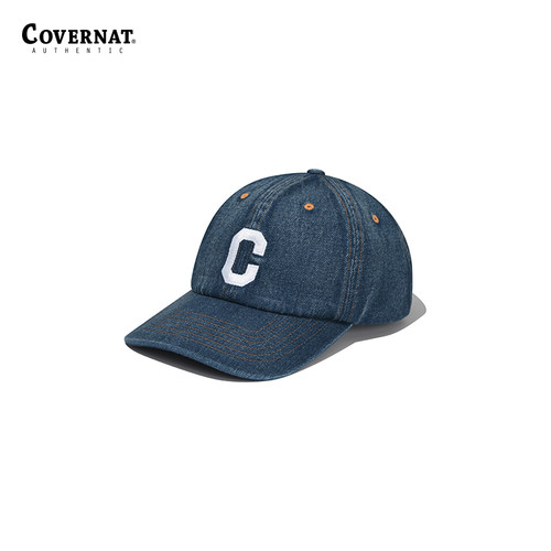 Covernat鸭舌帽刺绣C标牛仔面料宽檐显脸小棒球帽子CO2300CA03BL