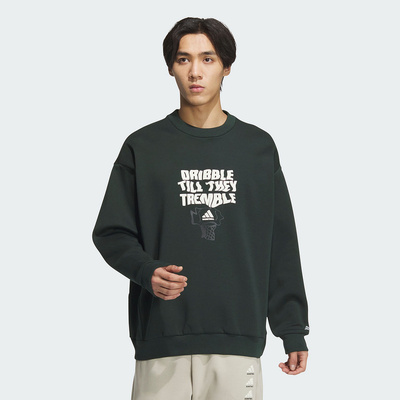 adidas阿迪达斯抓绒舒适套头衫2024冬男篮球运动长袖卫衣 JC6815