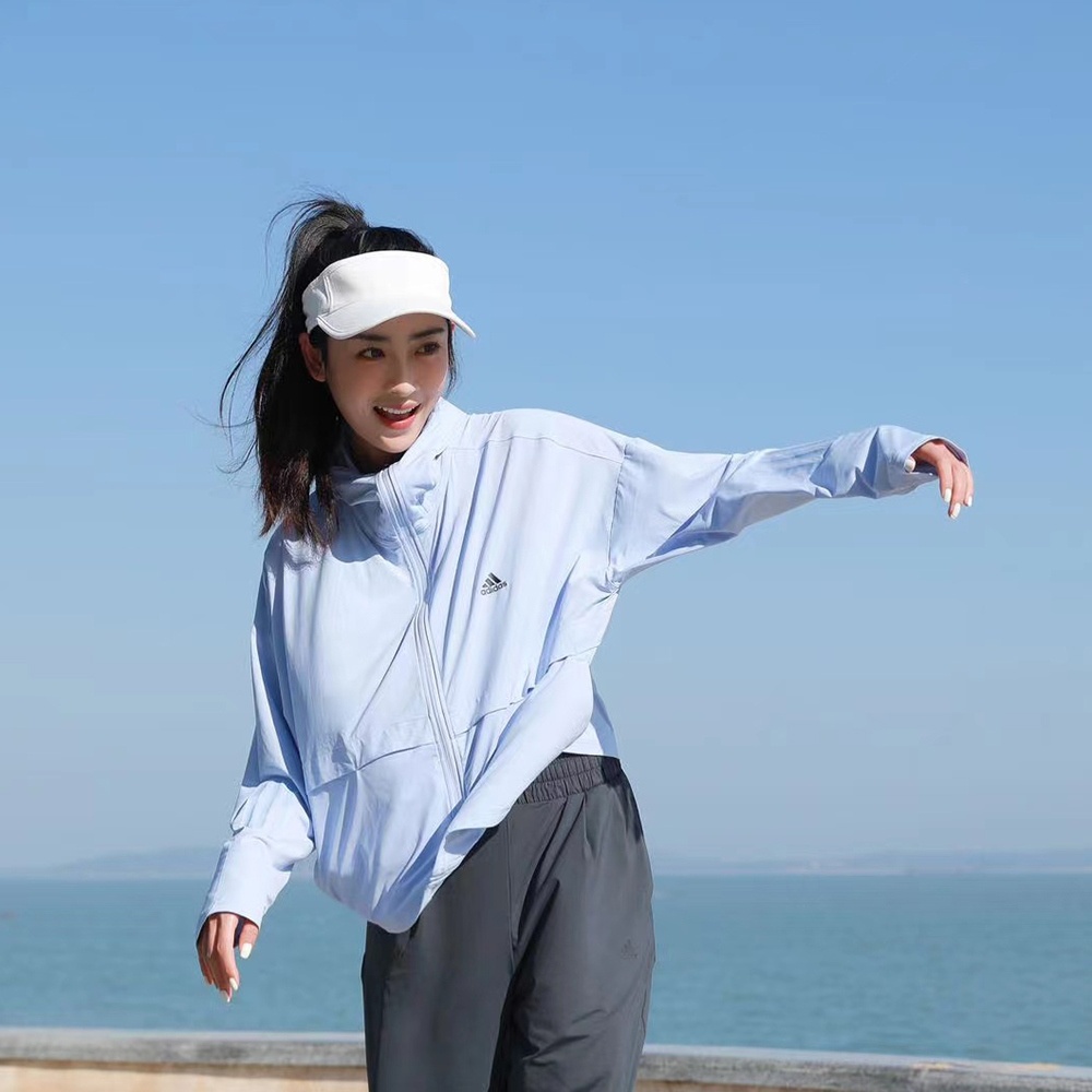 「冰淇淋防晒衣」凉感UPF 50+轻薄防晒服女adidas阿迪达斯轻运动