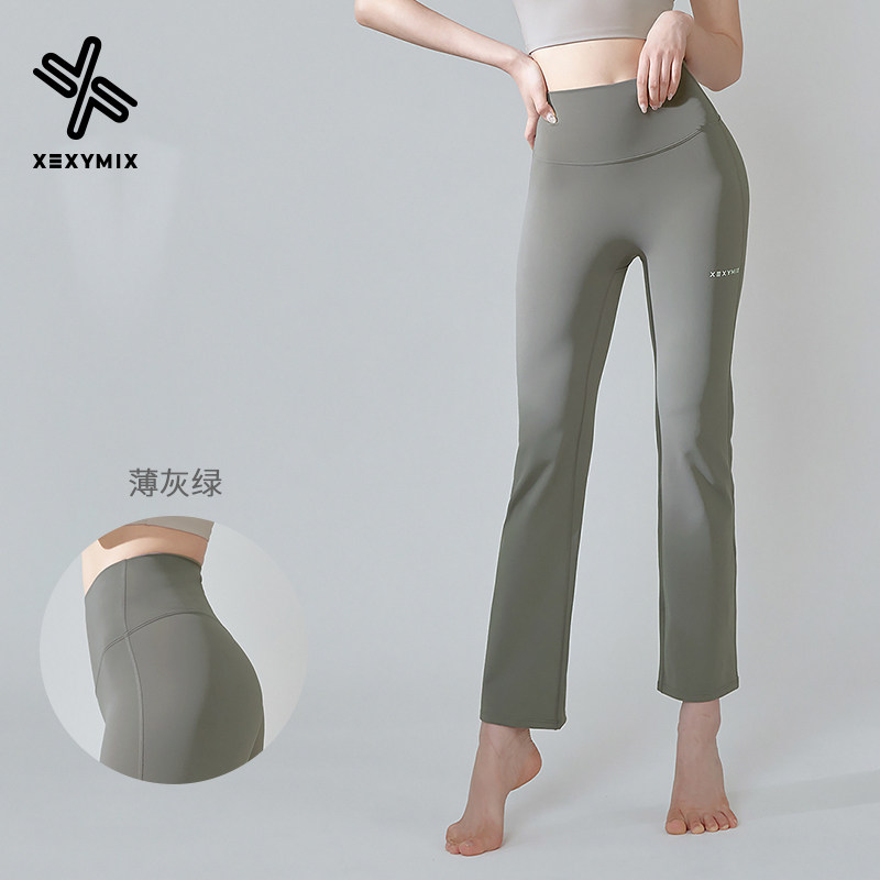 xexymix韩国 高弹微喇叭瑜伽裤女黑标360n高腰提臀健身运动紧身裤
