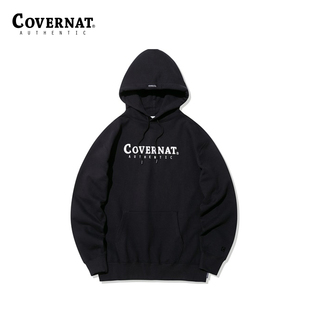 Covernat韩国潮牌卫衣男女春秋新品设计logo印花连帽情侣卫衣秋冬
