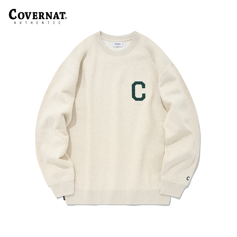 Covernat卫衣男女同款小C标休闲圆领潮套头衫加绒上衣CO2203CR31