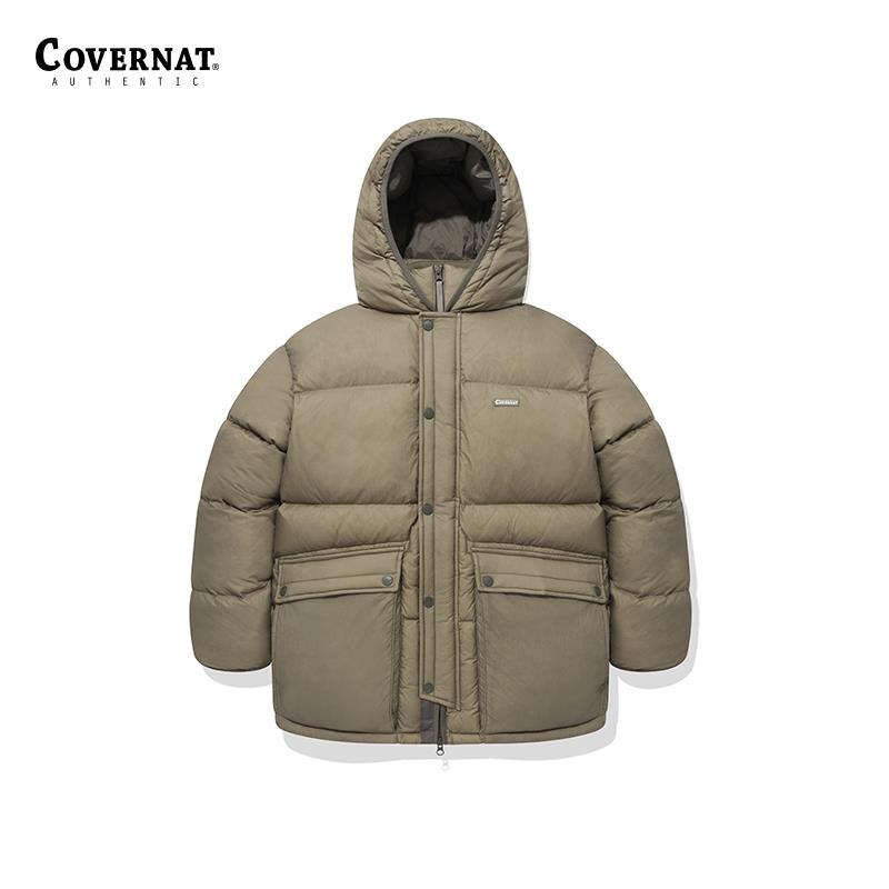 Covernat2023冬新品连帽中长款羽绒服夹克加厚外套男CO2304DP05