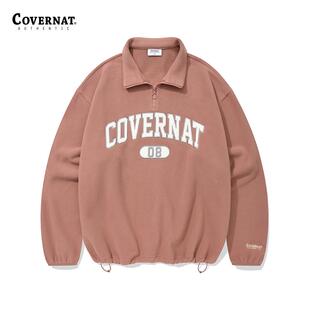 covernat韩国潮牌休闲宽松连帽拱形logo卫衣男女同款秋冬新品
