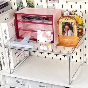 桌面ins风亚克力折叠置物架多层收纳架整理架办公室家用增高架