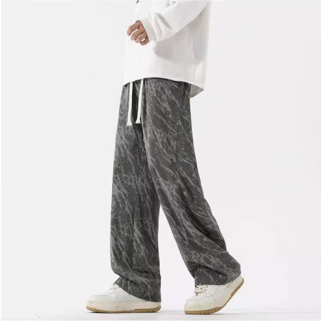 直筒裤宽松阔腿长裤美式高街重磅卫裤痞帅休闲裤子男生平脚大码裤