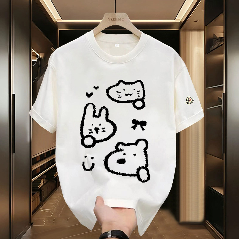 【官方直营】蒙口钢琴可爱卡通印花短袖T恤宽松百搭纯棉上衣夏季,男装,T恤,淘宝优惠券,粉丝福利购,淘宝优惠卷