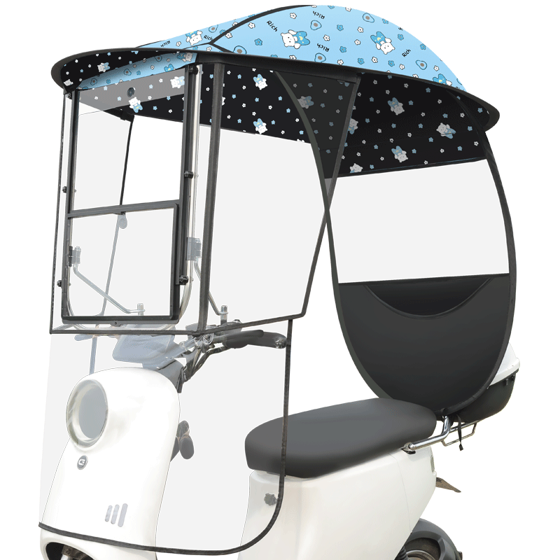 电动车遮雨棚新款电瓶摩托车防晒遮阳雨伞可拆安全双层防雨挡风棚