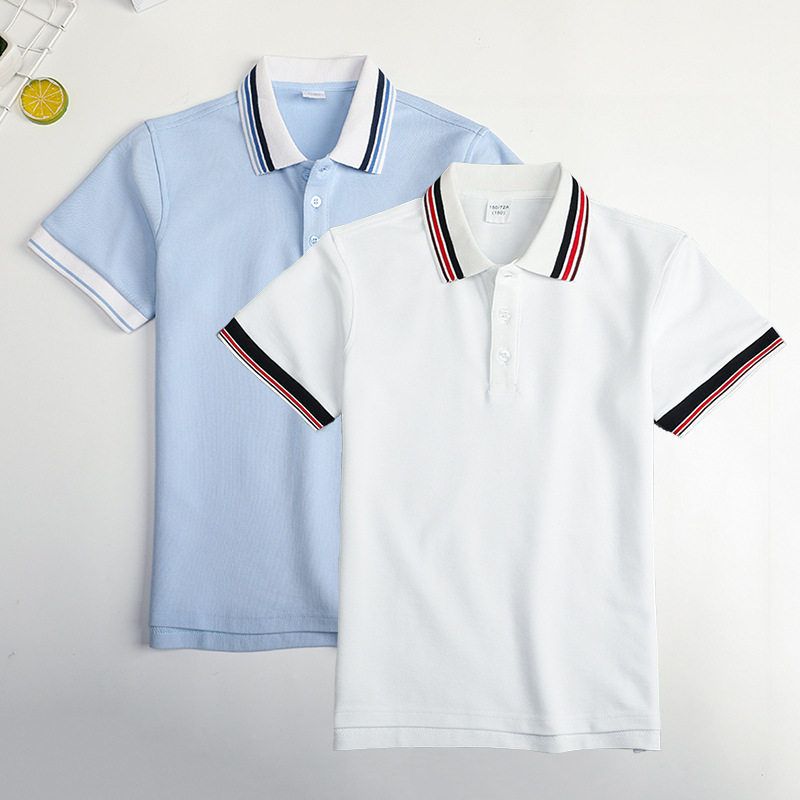 OLOP浅蓝色校服白珠地衫中小学生