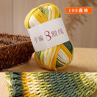 Handmade DIY materials for making hats, bags, crochet balls, and hand-knitted 8-strand rainbow colored segments of woolen yarn thumbnail 3