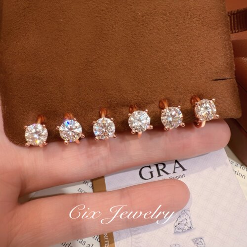 CIX莫桑钻/爆闪一克拉莫桑钻耳钉无痛蚊香盘耳夹女无耳洞耳饰耳环