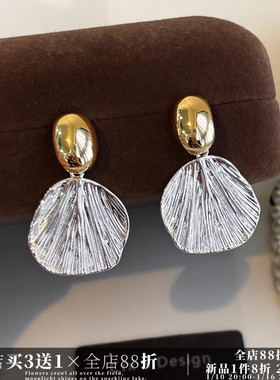 CIX绵绵冰/金属贝壳耳环蚊香盘耳夹无耳洞精致耳饰小众耳钉独特女