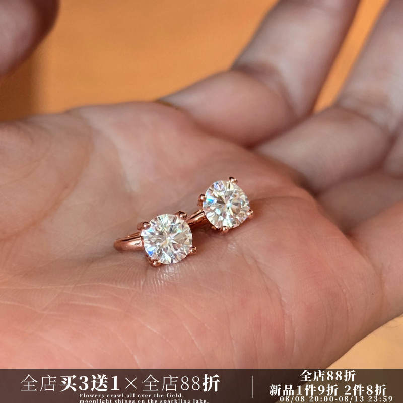 CIX星钻/玫瑰金钻石耳钉蚊香盘耳夹无耳洞爆款高级感耳饰简约耳环