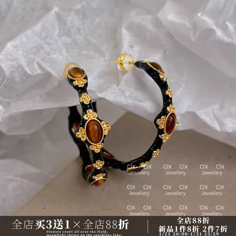 CIX远古印记/复古重工大圈！夸张蚊香盘耳夹耳钉大圈显脸小耳环女,饰品/流行首饰/时尚饰品新,耳夹,淘宝优惠券,粉丝福利购,淘宝优惠卷