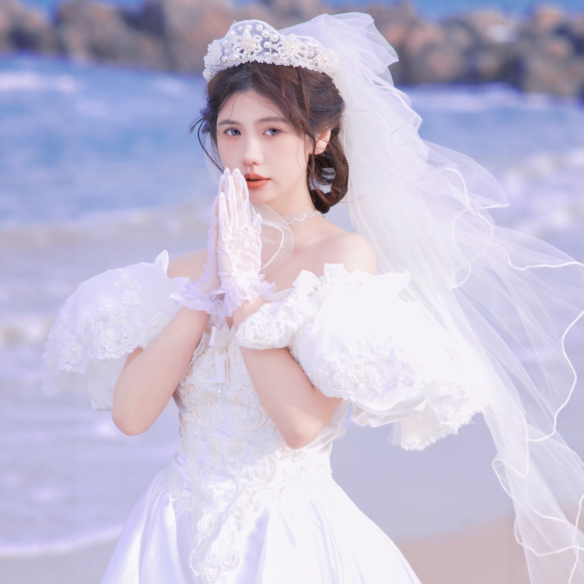 choker项链纯欲蕾丝珍珠颈链项圈