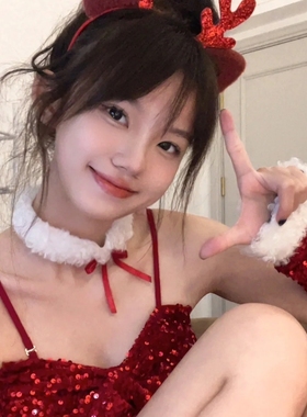 秋冬新年毛绒项链圣诞choker项圈