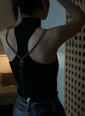 jennie同款小香风编制链条牛仔背带链夹带百搭珍珠腰链裤子装饰链