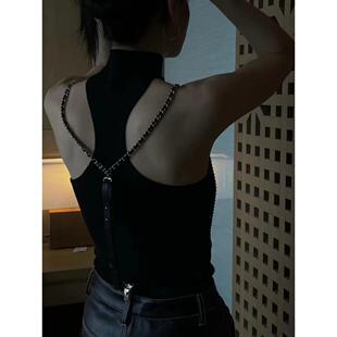 jennie同款小香风编制链条牛仔背带链夹带百搭珍珠腰链裤子装饰链