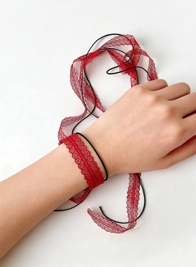 洛丽塔Lolita蕾丝红色花边手腕
