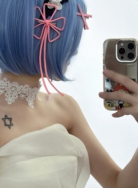 颈链复古宽白色蕾丝短项链脖颈带choker颈圈韩国