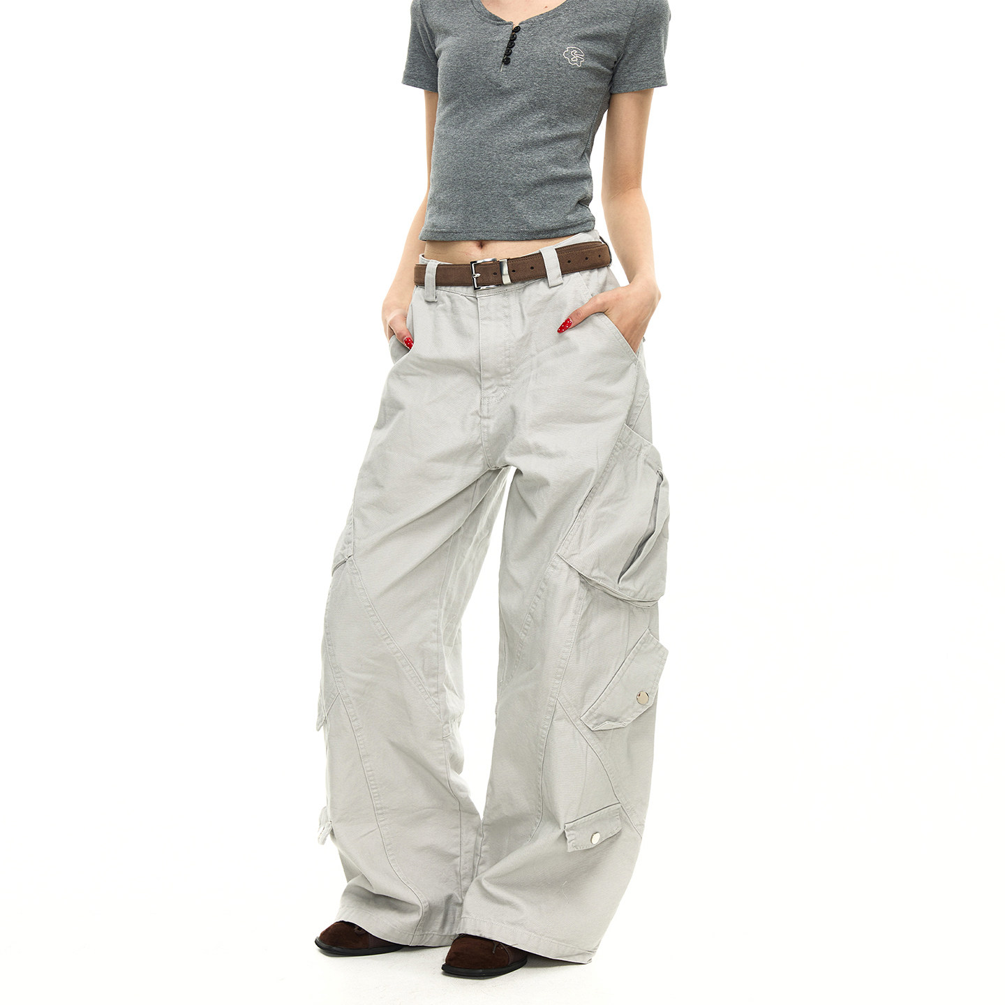 BTSG Cargo山系户外大口袋解构伞兵裤baggy宽松阔腿拖地工装裤男,男装,休闲裤,淘宝优惠券,粉丝福利购,淘宝优惠卷