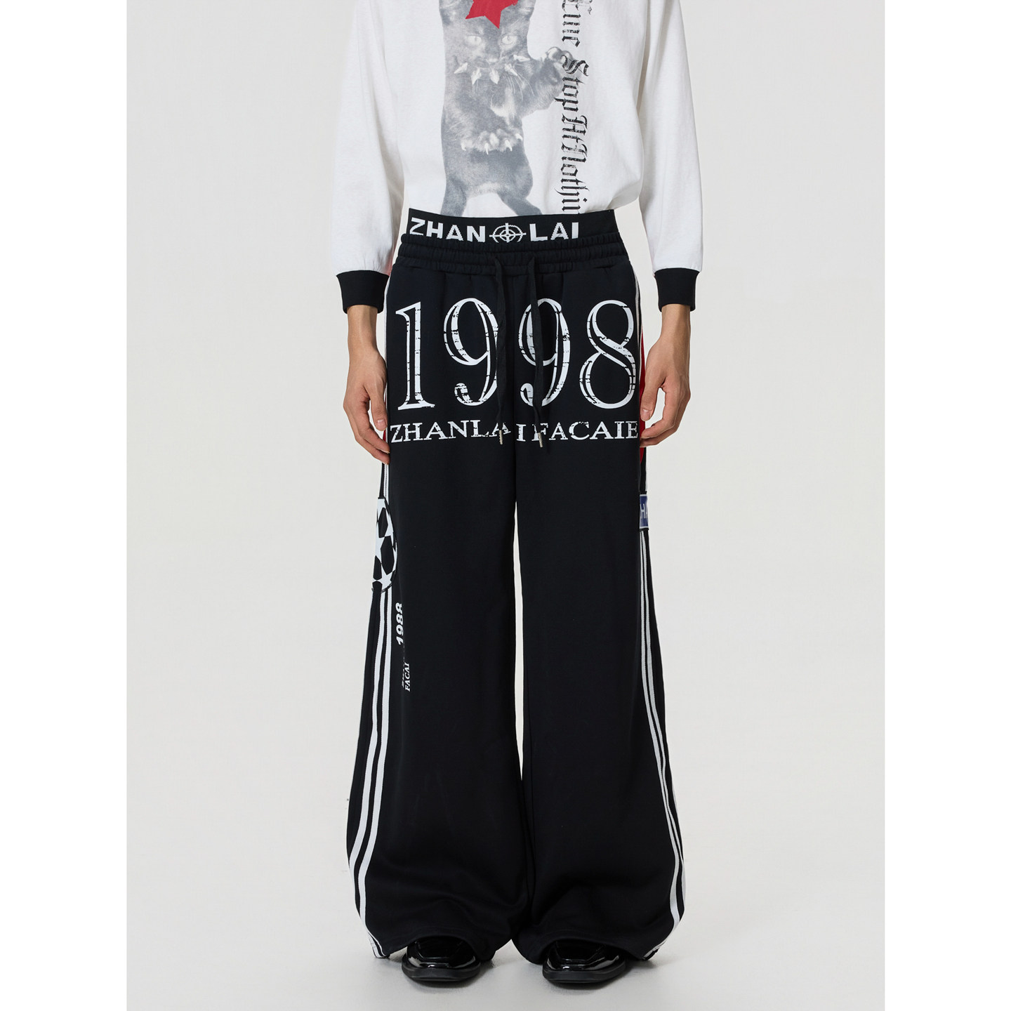 BTSG/美式复古双腰头抽绳条纹阔腿卫裤baggy街头宽松拖地休闲裤男,男装,休闲裤,淘宝优惠券,粉丝福利购,淘宝优惠卷