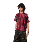 BTSG T恤 复古boxy凉感正肩短宽短袖 亮面插肩撞色运动球衣 美式