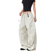 街舞运动宽松阔腿休闲长裤 BTSG美式 复古抽绳褶皱多口袋户外伞兵裤