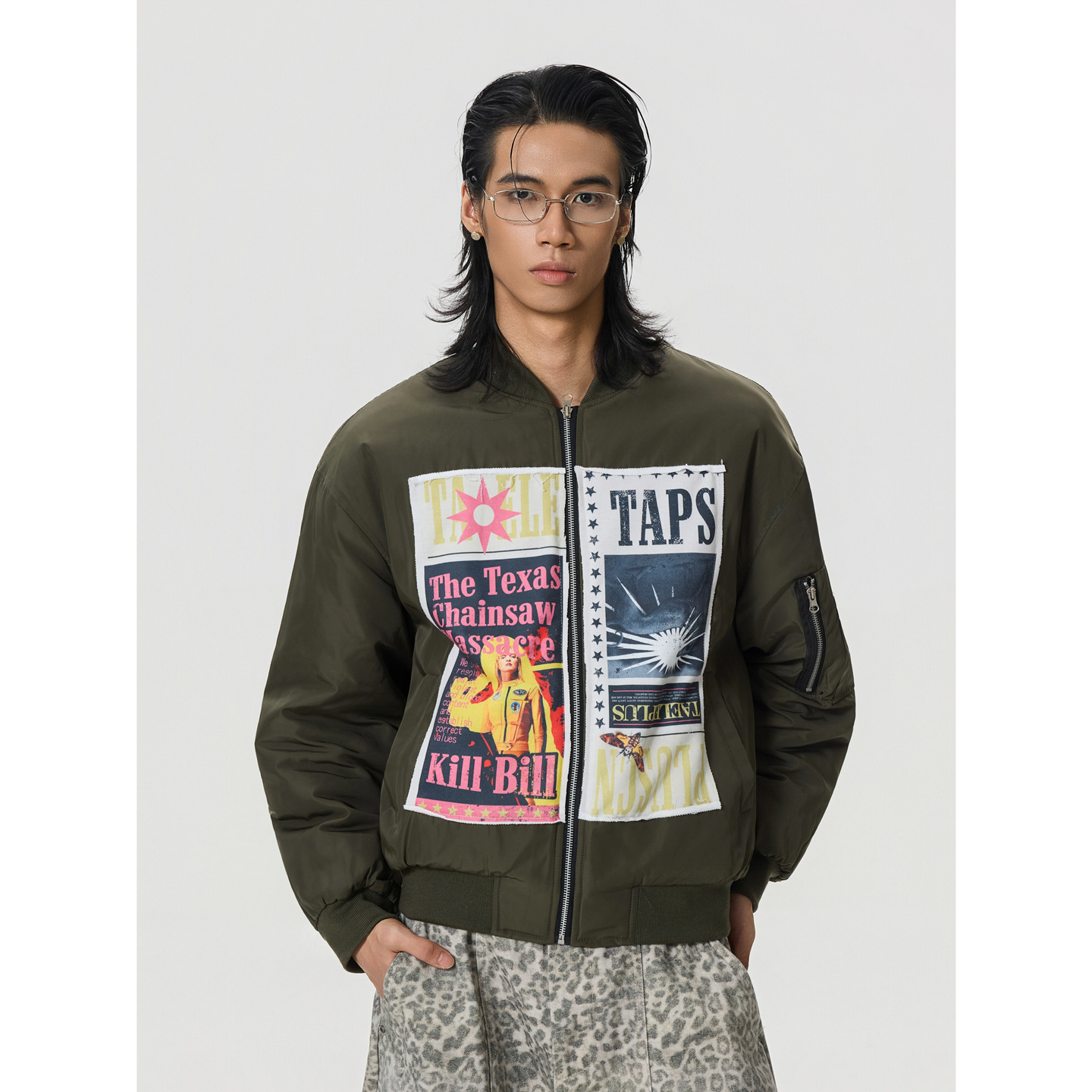 美式复古街头潮流贴布棒球服外套