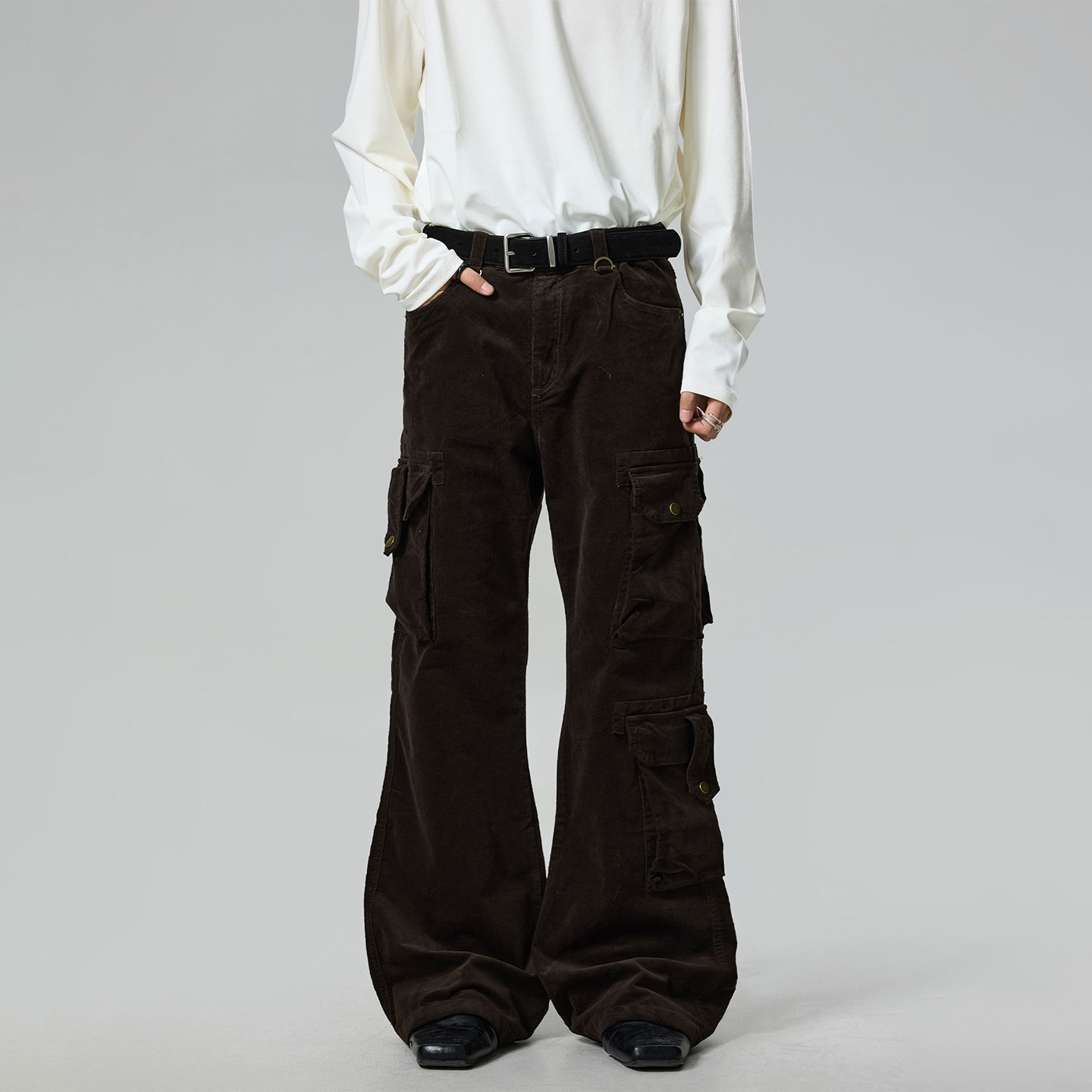 美式复古vibe灯芯绒微喇工装裤