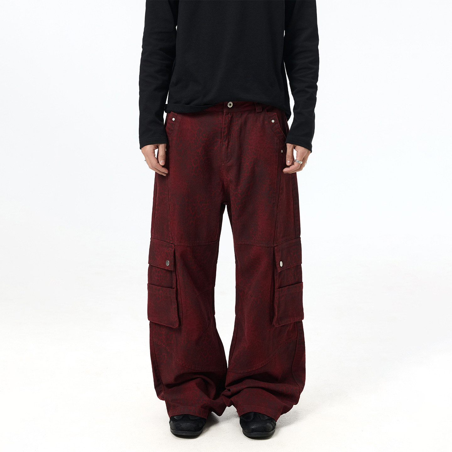 BTSG定制染色暗影豹纹复古多口袋工装裤轻亚街头宽松阔腿休闲裤男,男装,时尚工装裤,淘宝优惠券,粉丝福利购,淘宝优惠卷